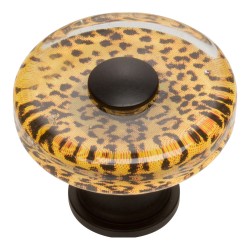 Atlas 3231-BL Cheetah Glass Round Knob, 1-1/2", Matte Black