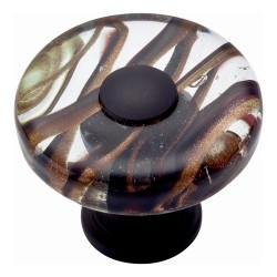 Atlas 3206-O Milkyway Glass Round Cabinet Knob, Aged Bronze, 1-1/2"