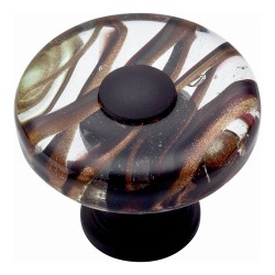 Atlas 3206-O Milkyway Glass Round Knob, Size- 1-1/2", Aged Bronze