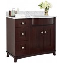 American Imaginations AI-18386 Birch Wood-Veneer Vanity Set In Coffee