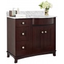 American Imaginations AI-18387 Birch Wood-Veneer Vanity Set In Coffee