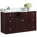 American Imaginations AI-18448 Birch Wood-Veneer Vanity Set In Coffee