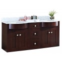 American Imaginations AI-18481 Birch Wood-Veneer Vanity Set In Coffee