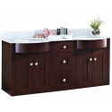 American Imaginations AI-18482 Birch Wood-Veneer Vanity Set In Coffee