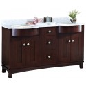 American Imaginations AI-18493 Birch Wood-Veneer Vanity Set In Coffee