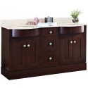 American Imaginations AI-18512 Birch Wood-Veneer Vanity Set In Coffee