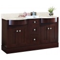 American Imaginations AI-18513 Birch Wood-Veneer Vanity Set In Coffee