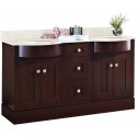 American Imaginations AI-18514 Birch Wood-Veneer Vanity Set In Coffee