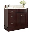 American Imaginations AI-1076 Birch Wood-Veneer Vanity Set In Coffee