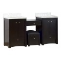 American Imaginations AI-1637 Birch Wood-Veneer Vanity Set In Distressed Antique Walnut