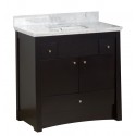 American Imaginations AI-1667 Birch Wood-Veneer Vanity Set In Distressed Antique Walnut