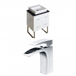 American Imaginations AI-8424 Plywood-Veneer Vanity Set In White With Single Hole CUPC Faucet