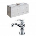 American Imaginations AI-8470 Plywood-Veneer Vanity Set In White With Single Hole CUPC Faucet