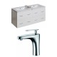 American Imaginations AI-8471 Plywood-Veneer Vanity Set In White With Single Hole CUPC Faucet