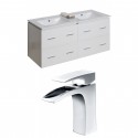 American Imaginations AI-8473 Plywood-Veneer Vanity Set In White With Single Hole CUPC Faucet