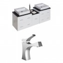 American Imaginations AI-8497 Plywood-Veneer Vanity Set In White With Single Hole CUPC Faucet