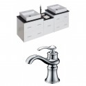 American Imaginations AI-8498 Plywood-Veneer Vanity Set In White With Single Hole CUPC Faucet