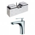 American Imaginations AI-8499 Plywood-Veneer Vanity Set In White With Single Hole CUPC Faucet