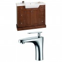 American Imaginations AI-8541 Birch Wood-Veneer Vanity Set In Cherry With Single Hole CUPC Faucet