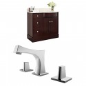 American Imaginations AI-8777 Birch Wood-Veneer Vanity Set In Coffee With 8-in. o.c. CUPC Faucet