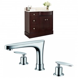 American Imaginations AI-8779 Birch Wood-Veneer Vanity Set In Coffee With 8-in. o.c. CUPC Faucet