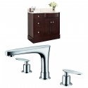 American Imaginations AI-8779 Birch Wood-Veneer Vanity Set In Coffee With 8-in. o.c. CUPC Faucet