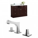 American Imaginations AI-8791 Birch Wood-Veneer Vanity Set In Coffee With 8-in. o.c. CUPC Faucet