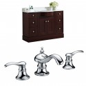 American Imaginations AI-8799 Birch Wood-Veneer Vanity Set In Coffee With 8-in. o.c. CUPC Faucet