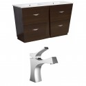 American Imaginations AI-9022 Plywood-Melamine Vanity Set In Wenge With Single Hole CUPC Faucet