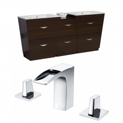 American Imaginations AI-9110 Plywood-Melamine Vanity Set In Wenge With 8-in. o.c. CUPC Faucet