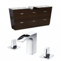 American Imaginations AI-9138 Plywood-Melamine Vanity Set In Wenge With 8-in. o.c. CUPC Faucet