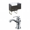 American Imaginations AI-10325 Plywood-Melamine Vanity Set In Dawn Grey With Single Hole CUPC Faucet