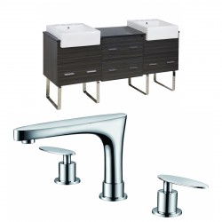 American Imaginations AI-10368 Plywood-Melamine Vanity Set In Dawn Grey With 8-in. o.c. CUPC Faucet