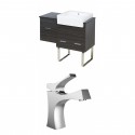 American Imaginations AI-10429 Plywood-Melamine Vanity Set In Dawn Grey With Single Hole CUPC Faucet
