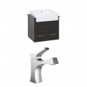American Imaginations AI-10485 Plywood-Melamine Vanity Set In Dawn Grey With Single Hole CUPC Faucet