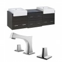 American Imaginations AI-10555 Plywood-Melamine Vanity Set In Dawn Grey With 8-in. o.c. CUPC Faucet