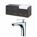 American Imaginations AI-10648 Plywood-Melamine Vanity Set In Dawn Grey With Single Hole CUPC Faucet