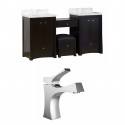 American Imaginations AI-10653 Birch Wood-Veneer Vanity Set In Distressed Antique Walnut With Single Hole CUPC Faucet