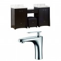 American Imaginations AI-10655 Birch Wood-Veneer Vanity Set In Distressed Antique Walnut With Single Hole CUPC Faucet