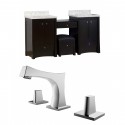 American Imaginations AI-10660 Birch Wood-Veneer Vanity Set In Distressed Antique Walnut With 8-in. o.c. CUPC Faucet