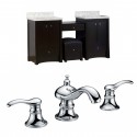 American Imaginations AI-10661 Birch Wood-Veneer Vanity Set In Distressed Antique Walnut With 8-in. o.c. CUPC Faucet