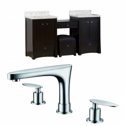 American Imaginations AI-10662 Birch Wood-Veneer Vanity Set In Distressed Antique Walnut With 8-in. o.c. CUPC Faucet
