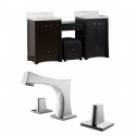 American Imaginations AI-10674 Birch Wood-Veneer Vanity Set In Distressed Antique Walnut With 8-in. o.c. CUPC Faucet