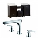 American Imaginations AI-10676 Birch Wood-Veneer Vanity Set In Distressed Antique Walnut With 8-in. o.c. CUPC Faucet