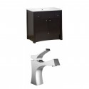 American Imaginations AI-10709 Birch Wood-Veneer Vanity Set In Distressed Antique Walnut With Single Hole CUPC Faucet