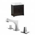 American Imaginations AI-10716 Birch Wood-Veneer Vanity Set In Distressed Antique Walnut With 8-in. o.c. CUPC Faucet