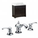 American Imaginations AI-10717 Birch Wood-Veneer Vanity Set In Distressed Antique Walnut With 8-in. o.c. CUPC Faucet