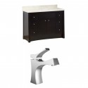American Imaginations AI-10723 Birch Wood-Veneer Vanity Set In Distressed Antique Walnut With Single Hole CUPC Faucet