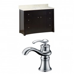 American Imaginations AI-10724 Birch Wood-Veneer Vanity Set In Distressed Antique Walnut With Single Hole CUPC Faucet