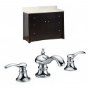 American Imaginations AI-10731 Birch Wood-Veneer Vanity Set In Distressed Antique Walnut With 8-in. o.c. CUPC Faucet